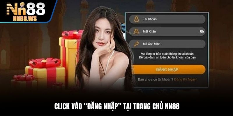 Chọn tính năng trên trang chủ để đăng nhập NN88 nhanh